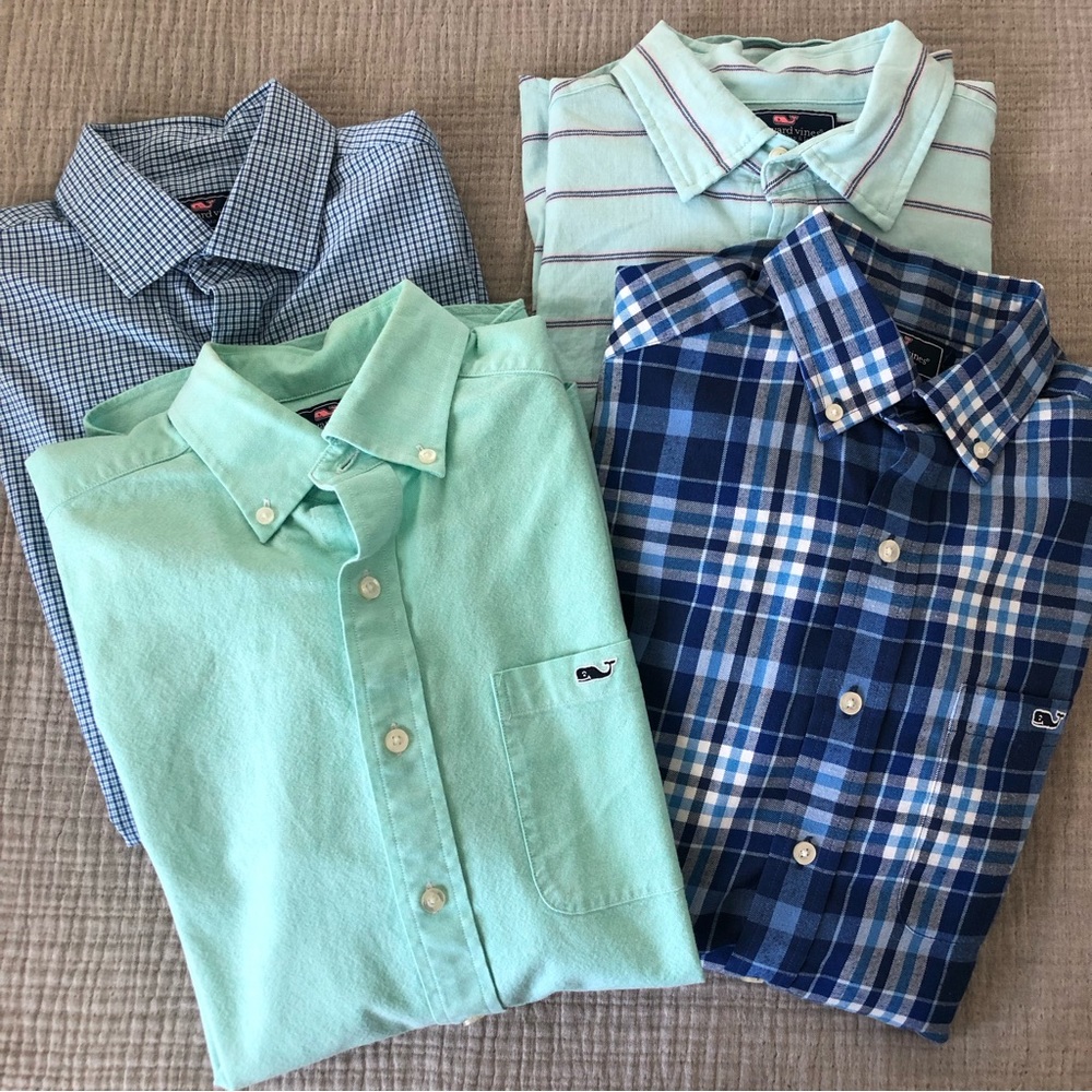 Vineyard Vines Men's Set of 4 Slim Fit Tucker Shirt Small